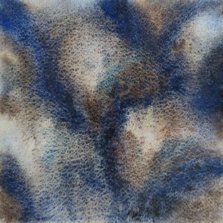 A loose watercolour a closeup of a pinecone