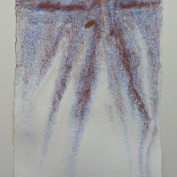 A loose watercolour of a flowing pattern