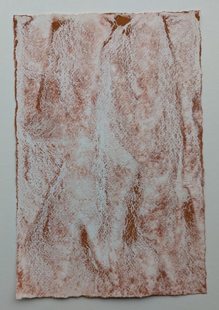 A loose watercolour of a flowing pattern