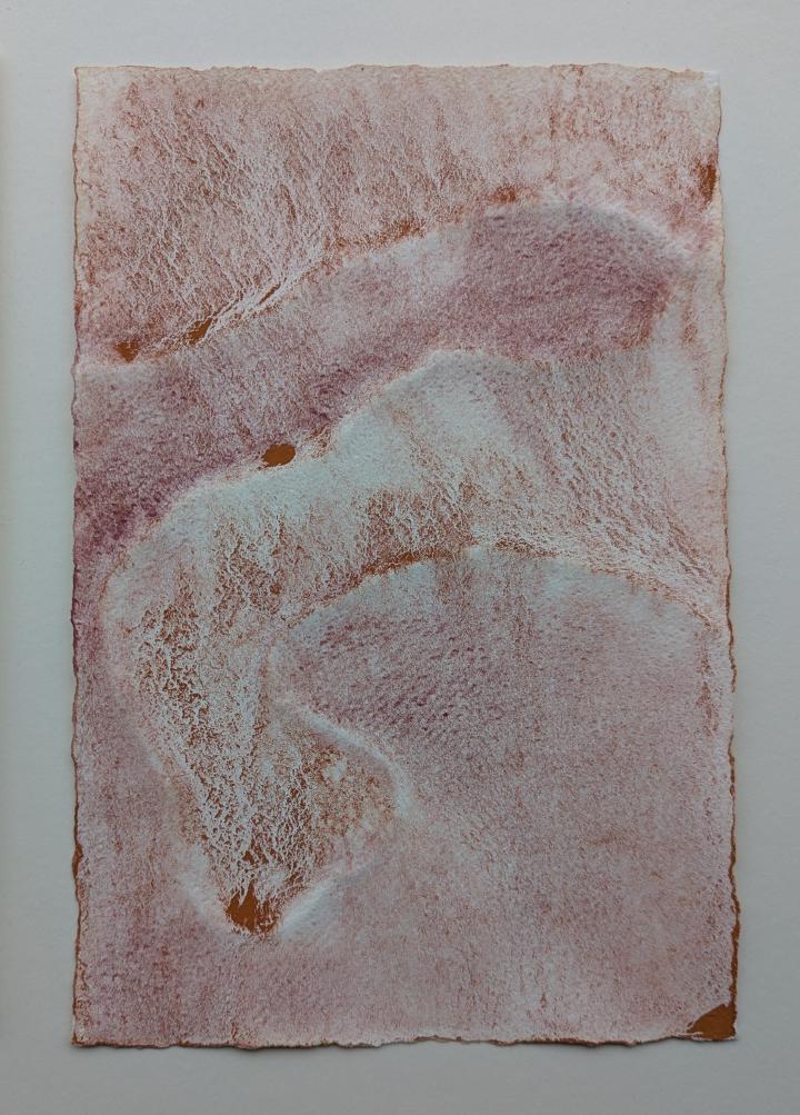 A loose watercolour of a flowing pattern