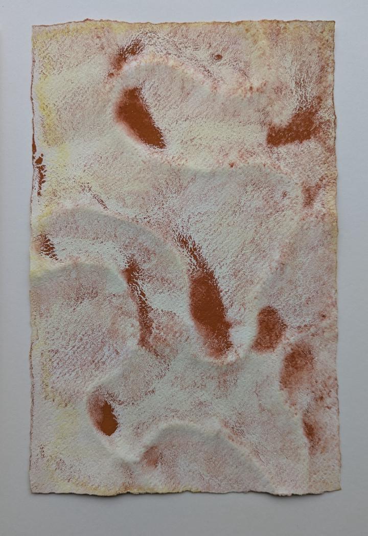 A loose watercolour of a flowing pattern