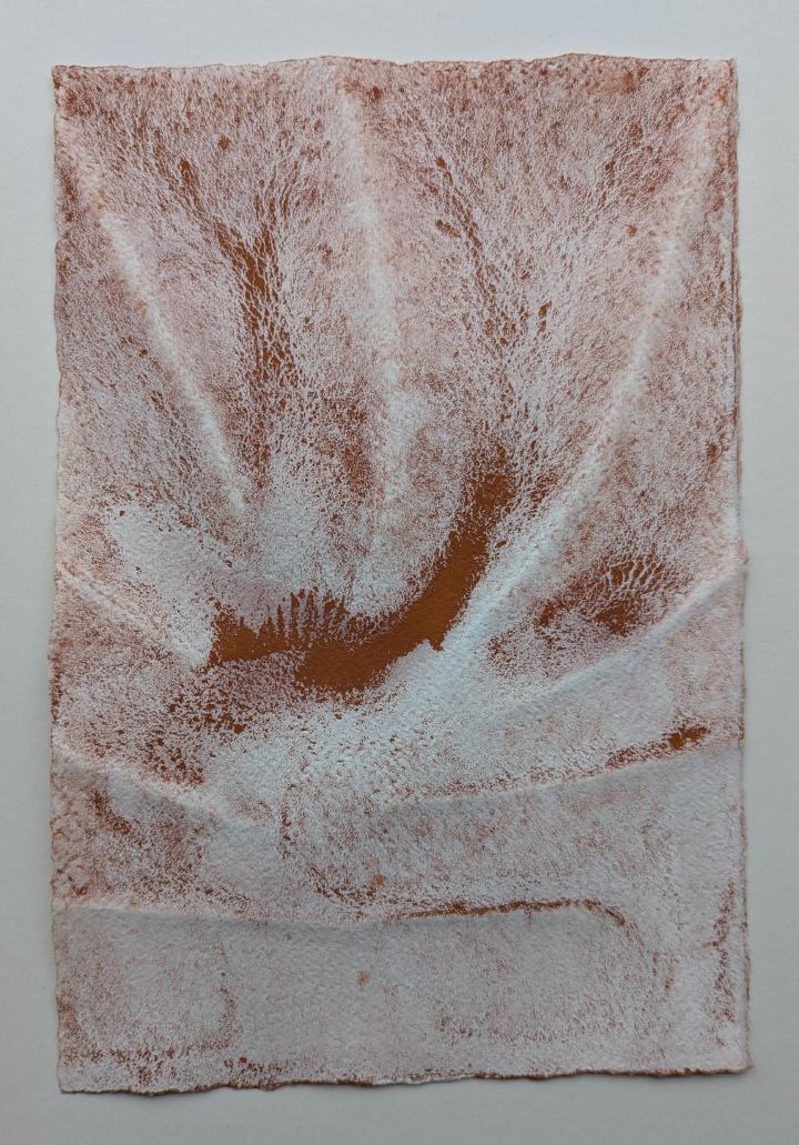 A loose watercolour of a flowing pattern